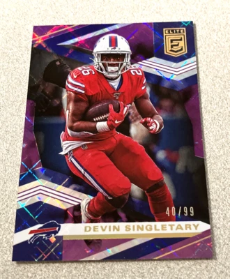 2020 Panini Donruss Elite Purple #10 Devin Singletary Bills /99 - Image 1 of 2