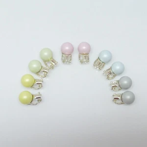 Ohrclips Perle 6mm 8mm Pastellfarben Silber 925 - Bild 1 von 11