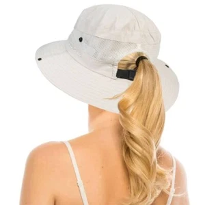 Womens Summer Quick-Dry-Sun-Hat Outdoor - Mesh Wide Brim UV-Protection Beach ... - Picture 1 of 6