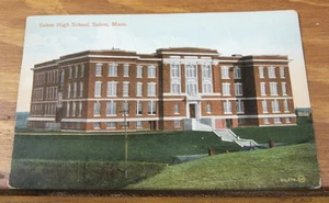 1909 Cartolina COLORE//SALEM HIGH SCHOOL, SALEM, MASSACHUSETTS//MA - Foto 1 di 2