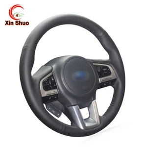 Cubierta de volante de coche de cuero artificial negro para Subaru Legacy Outback XV - Imagen 1 de 5