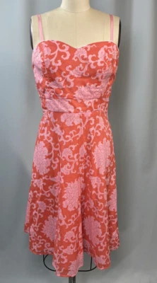 Vestido Vintage TAMANHO 6 PEQUENO rosa coral JILL MICHELLE algodão Y2K vestido de verão EUA - Imagem 1 de 4
