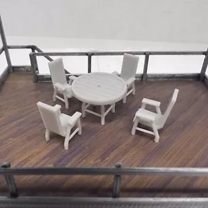 1/64 Diorama Patio Set W/ Chairs For Hot Wheels, Tarmac Works, Matchbox, Inno64 - Picture 1 of 12
