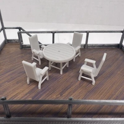 1/64 Diorama Patio Set W/ Chairs For Hot Wheels, Tarmac Works, Matchbox, Inno64 - Image 1 of 4