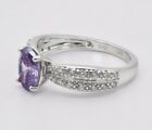 Nataliya V Collister Faux Amethyst w CZ Accents Sterling Silver 925 Ring Size 7