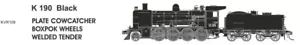 SDS Models HO K Class 190 Plate Cowcatcher DCC SOUND Loco KVR109 KVR509 - Picture 1 of 1