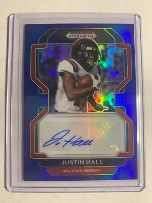 2022 Panini Prizm Draft Picks #RA-JHA Justin Hall Blue Prizm Auto #D /149 - Image 1 of 2