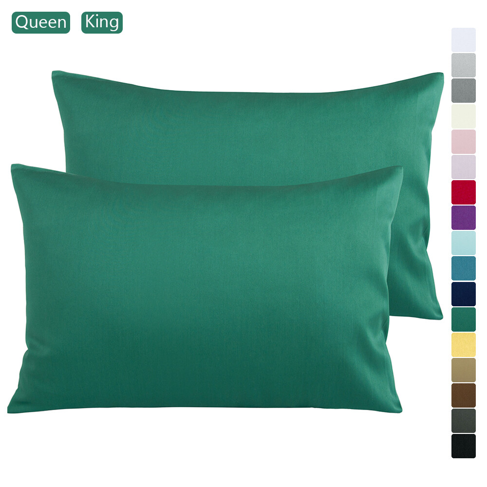 100 Cotton 500TC Sateen Pillowcases 2 Pillow Cases Per Set King