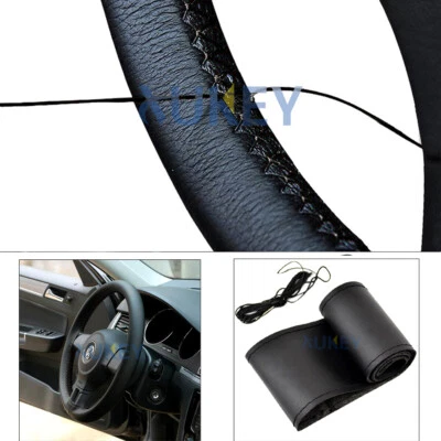 DIY Hand Sewing Fine Leather Car Auto Steering Wheel Cover W/ Needle + Thread - Image 1 of 4