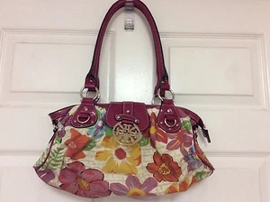 Treviso Purse Satchel Hobo Handbag Pink Multicolored Floral Pattern H10 - Picture 1 of 9