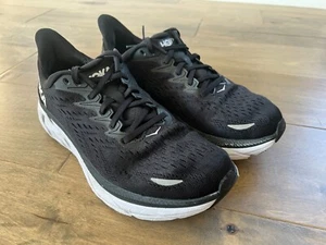Hoka One One Clifton 8 Wide 1121375 BWHT Black/White Run Shoes Women’s Size 10 D - Picture 1 of 21