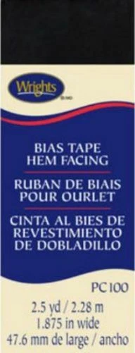 Cinta sesgada Wrights negra 1 7/8" x 2 1/2 yardas pieza # W100-031 envío rápido Foto 1 de 1