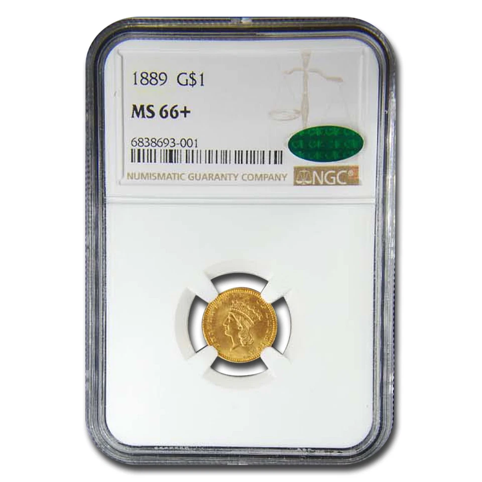 1889 $1 Indian Head Gold MS-66+ NGC CAC - Image 1 of 3