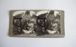 WW1 Stereoview NO76 S.A.M.C ESTACIÓN DE VESTIDOR EN MONCHY C1918 Foto 3D MÉDICOS - Imagen 1 de 4