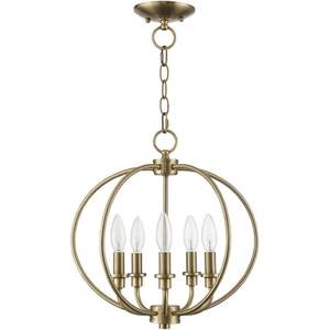 Livex Lighting 4665-01 Milania Mini Chandelier Antique Brass - Picture 1 of 10