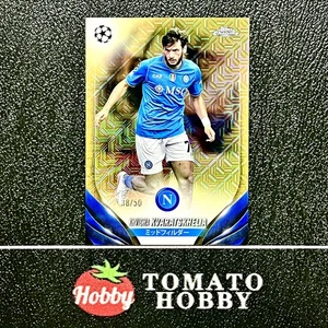 TOPPS CHROME UEFA JAPANESE 2023-24 KHVICHA KVARATSKHELIA /50 GOLD MOJO REFRACTOR - Picture 1 of 2