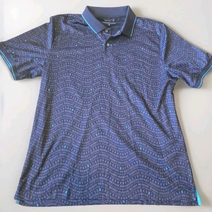 Psycho Bunny Sport Mens Polo Blue Wave AOP Bunny Size 8 XXL NWOT - Picture 1 of 5