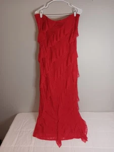 Neu - Wild Fable Bodycon-Maxikleid Spitze Rüschen rot Gr. Large - Bild 1 von 6