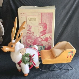 Robert Raikes Schneeflocke Rentier mit Schlitten 3755/5000 Originalkarton von 1994 - Bild 1 von 20