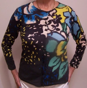 ESCADA BLUMEN SEIDE & WOLLE CARDIAGAN GRÖSSE M $ 16 - Bild 1 von 10