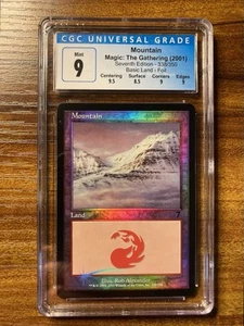 MTG✨MOUNTAIN FOIL✨7th Edition CGC 9 MINT Land 2001 ROB ALEXANDER Art POP 4 ! - Picture 1 of 8