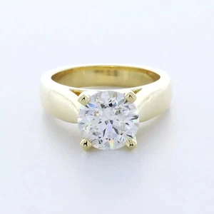 Massiver 18K Gold Solitär Verlobungsring 2,84 ct runder Lab-gezüchteter Diamant G VS2 - Bild 1 von 5