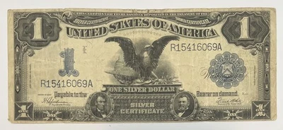 1899 $1 BLACK EAGLE SILVER CERTIFICATE LARGE BANKNOTE - Image 1 of 4