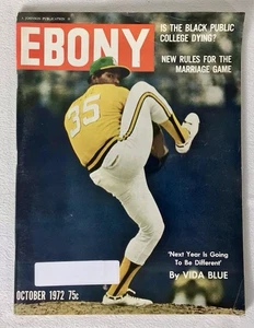 Vintage Ebony Magazine Vida Blue October 1972 Cover Rare Publication - Picture 1 of 3