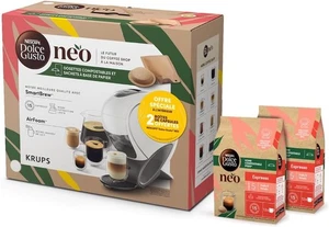 Krups Nescafé Dolce Gusto Néo Machine à Dosettes Capsule + 2 pack café Neo Blanc - Picture 1 of 11