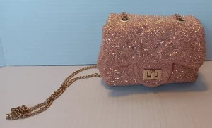 Kids CMK Girls Crossbody Pink Glitter Sparkly Purse Clutch - Picture 1 of 7