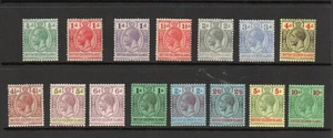 BRITISH SOLOMON ISLANDS SG 39-52 1922 SCRIPT WATERMARK DEFINITVE SET M/M - Picture 1 of 2