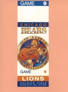 Detroit Lions @ Chicago Bears 12-10-1989 ticket Topps Barry Sanders Rookie NFL A - Picture 1 of 2