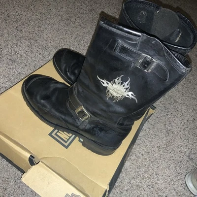 Harley Davidson Motercycle Boots worn,  size 13 - Image 1 of 4