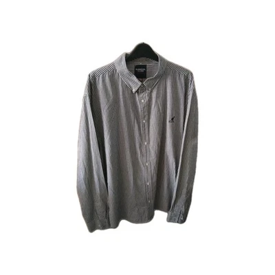 Kangol Mens Checked Long Sleeved Shirt Blue And White 2 Xl . Vgc - Image 1 of 4