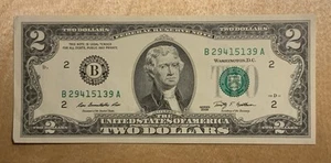 2009 $2 Note Federal Reserve Note Thomas Jefferson –Bicentennial Bill Rare - Picture 1 of 2