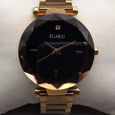 Reloj Egard Mujer 35mm Oro Rosa Acero Inoxidable Cristal Facetado Batería Nueva 7.75" Foto 1 de 4