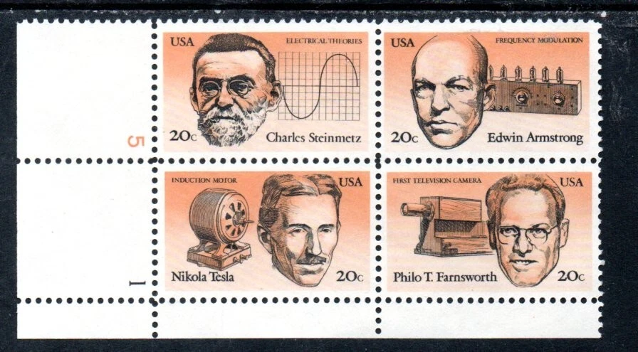 US Scott #2058a "American Inventors" NH Plate Block, #5-1 LL - Image 1 of 1