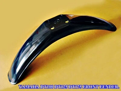 Fit YAMAHA DT100 DT125 DT175 DT250 DT400 FRONT FENDER "BLACK PLASTIC" [ES715] - Image 1 of 4