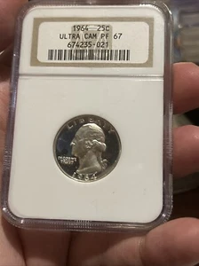 1964 PF 67 Ultra Cameo Top Pop Washington NGC Graded Old Slab Insane Cameo - Picture 1 of 8