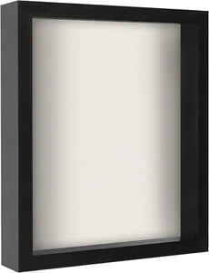 11X14 Shadow Box Frame with Soft Linen Back Polished Glass for Wall and Tabletop - Picture 1 of 17