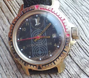 Rare Collectible Russian USSR MILITARY SLAVA "COMMANDOR" watch Calendar SERVICED - Picture 1 of 19