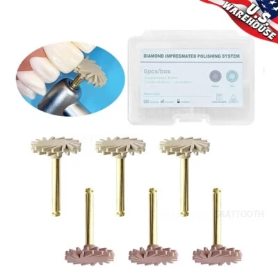 Dental Composite Polisher Resin Rubber Wheel 2-Step Polishing System RA Disc 14m - Image 1 of 4