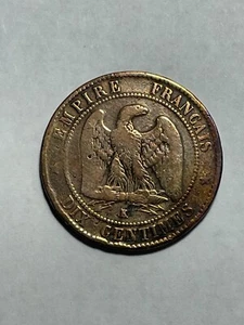 Monnaie France 10 Centimes Napoléon III Tête Laurée 1861 K (10-21/1) - Imagen 1 de 2