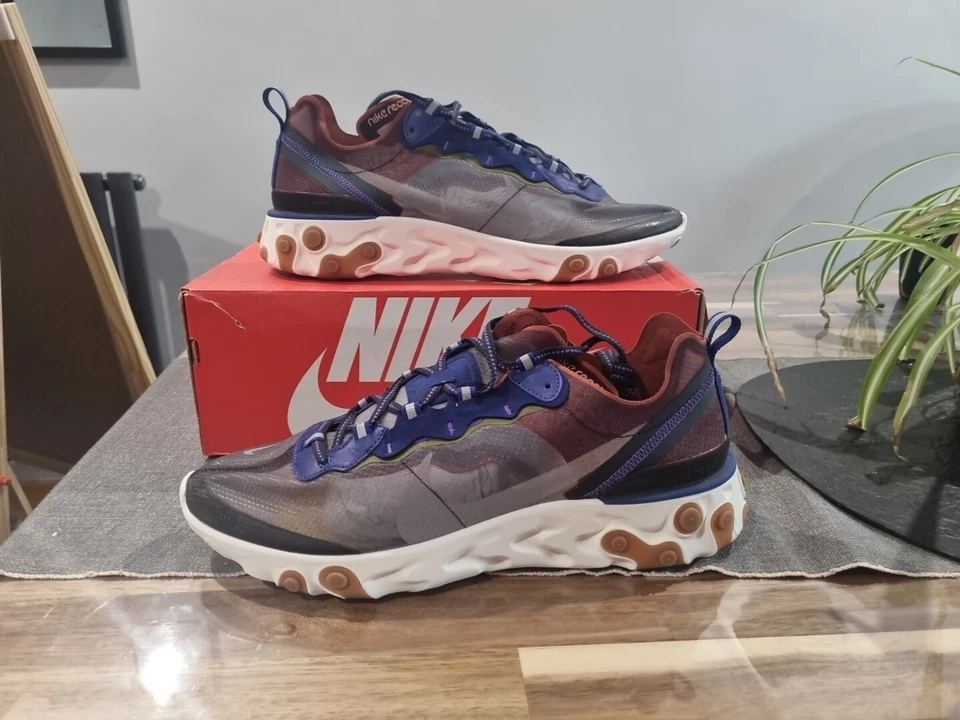 Mens Nike React Element 87 Trainers Size UK 12 AQ1090 200 Dusty Peach - Image 1 of 4