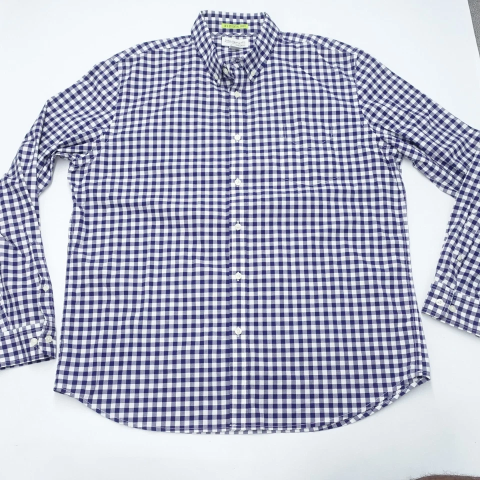 John Bartlett Consensus Essential Shirt Men's XL Blue Check Stretch Button-Down - Image 1 of 4