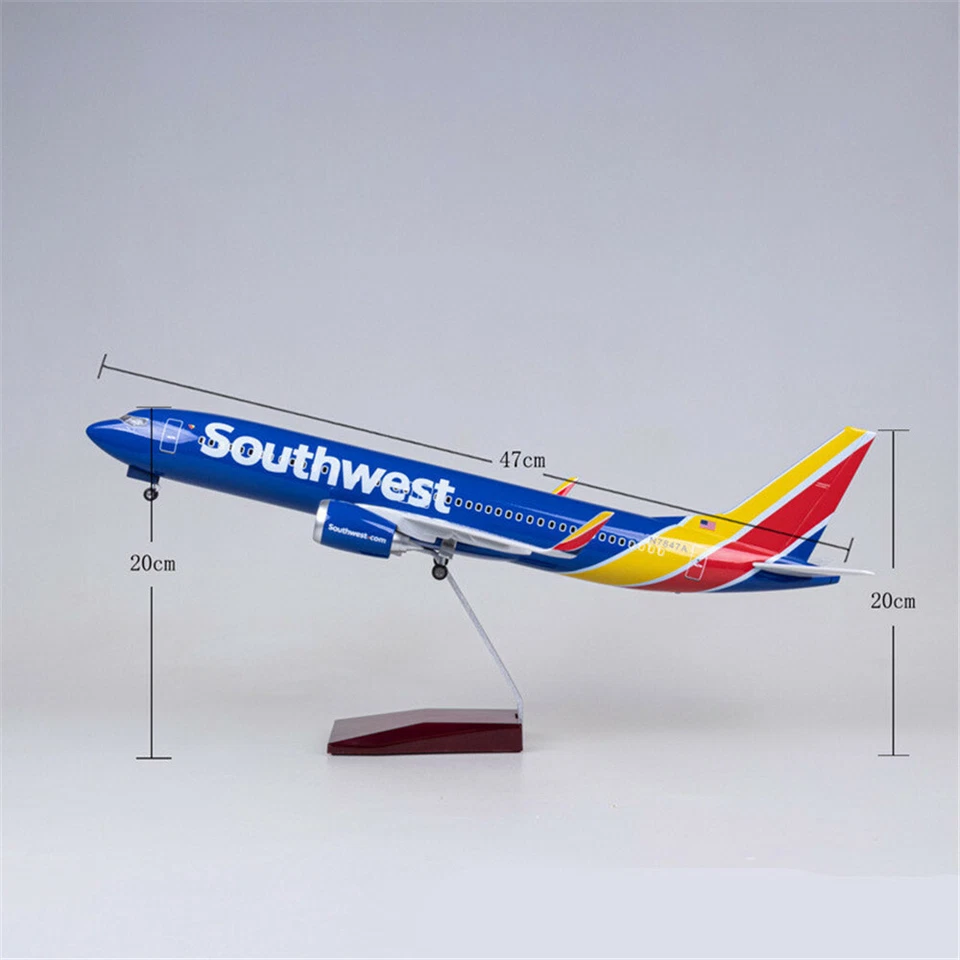 1/85 Southwest Airlines Boeing 737 Passenger Airplane Aircraft Model Gift N7847A - Image 1 of 4