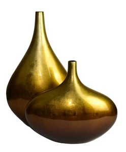 Lacquer Ware Vases - Goldy Colour - Picture 1 of 9