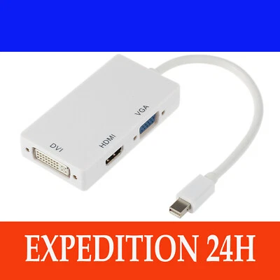 Adaptateur Mini Display Port Thunderbolt vers DVI VGA HDMI pour MacBook Pro Mac - Bild 1 von 4
