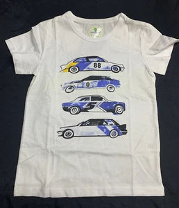 Little Boys Race Cars White/ Navy Blue T- Shirt -New- - Picture 1 of 2