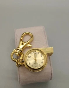 Schlüsselanhänger goldfarbene Quart Uhr/Pfeife - Bild 1 von 6